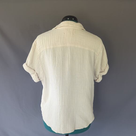 XiRENA Tops - Cream XiRENA Double Gauze Cotton Top XS Coastal Quiet Luxury